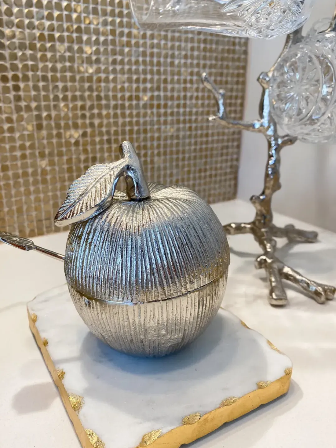 Inspire Me! Home Decor Silver And White 3 Section Serving Bowls Online