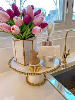 Inspire Me! Home Decor Silver And Gold Metal 3 Section Silverware Holder Online