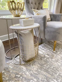 Inspire Me! Home Decor Silver And Gold Flower Top Canister (3 Sizes) Fashion