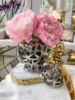 Inspire Me! Home Decor Silver Beaded Ginger Jar (2 Sizes) Hot