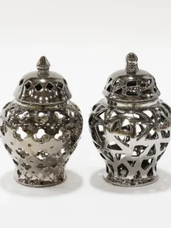 Inspire Me! Home Decor Silver Beaded Ginger Jar (2 Sizes) Hot