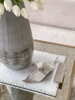 Inspire Me! Home Decor Silver Flower Branch 5 Tealight Candle Holder Hot