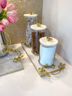 Inspire Me! Home Decor Silver Glass Soap Dispenser And Basket Set (3-piece Set) Clearance