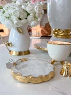 Inspire Me! Home Decor Silver Hammered Candlestick Set With Matching Tray Discount
