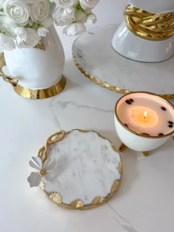 Inspire Me! Home Decor Silver Hammered Candlestick Set With Matching Tray Discount