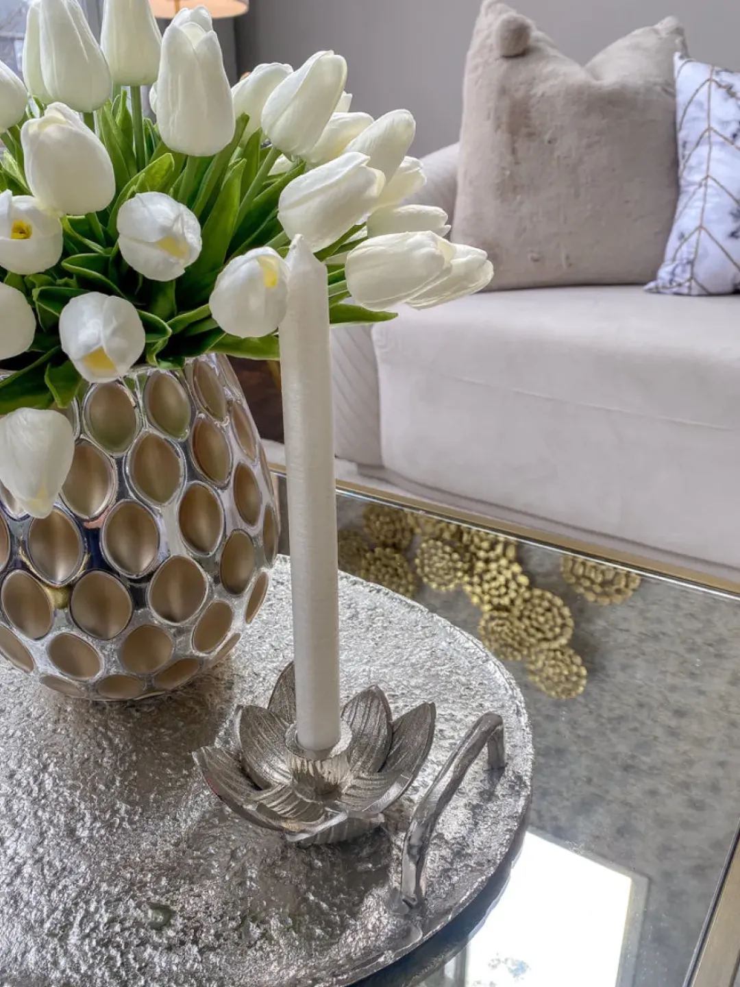 Inspire Me! Home Decor Silver Leaf Tea Light Holder Best