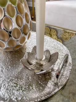 Inspire Me! Home Decor Silver Leaf Tea Light Holder Best