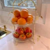 Inspire Me! Home Decor Silver Metal Tray With Open Gold Handles Hot