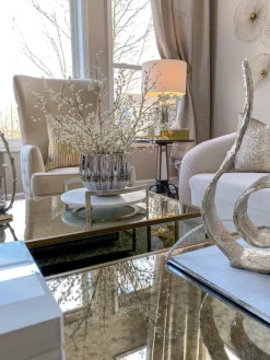 Inspire Me! Home Decor Silver Metal Textured Organic Shape Tray New