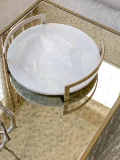 Inspire Me! Home Decor Silver Metal Textured Organic Shape Tray New