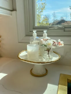 Inspire Me! Home Decor Silver Oval Tray With Gold Floral Handles Outlet