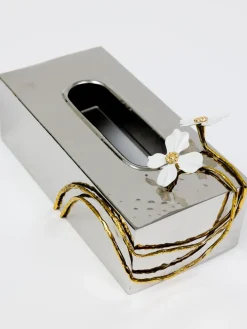 Inspire Me! Home Decor Silver Oblong Leaf Tray New