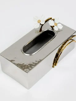 Inspire Me! Home Decor Silver Oblong Leaf Tray New