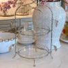 Inspire Me! Home Decor Silver Pyrex Holder With Gold Mosaic Handles And Pyrex Hot