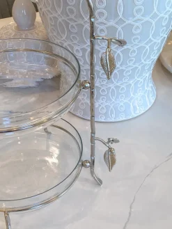 Inspire Me! Home Decor Silver Pyrex Holder With Gold Mosaic Handles And Pyrex Hot