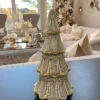Inspire Me! Home Decor Silver Pillar Candle With Silver Glitter Band Sale