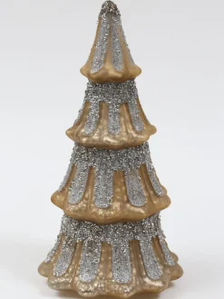 Inspire Me! Home Decor Silver Pillar Candle With Silver Glitter Band Sale