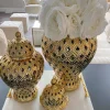 Inspire Me! Home Decor Silver Pierced Patterned Ginger Jar Pierced (2 Sizes) Discount