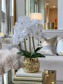 Inspire Me! Home Decor Silver Tissue Box Cover With White Jeweled Flower Details Fashion