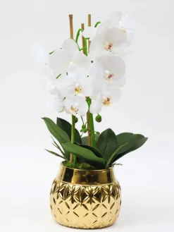 Inspire Me! Home Decor Silver Tissue Box Cover With White Jeweled Flower Details Fashion