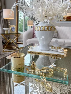 Inspire Me! Home Decor Small Gold Ginger Jar Fashion