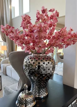Inspire Me! Home Decor 28″ Snow Sprinkled Peony Stem Pink Discount