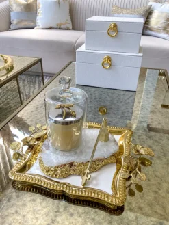 Inspire Me! Home Decor Square Base Gold Vase Display Hot