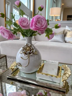 Inspire Me! Home Decor Square Crystal Tray With Gold Edge Outlet