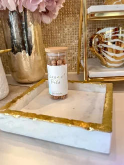 Inspire Me! Home Decor Square Crystal Tray With Gold Edge Outlet