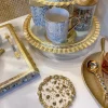 Inspire Me! Home Decor Square Marble Coasters With Gold Edge Clearance
