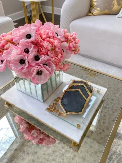Inspire Me! Home Decor Square Mirror Top Nesting Side Tables Set Of 2 Best