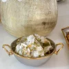 Inspire Me! Home Decor Stacked Glass Cake Stand With Textured Gold Rim (2 Sizes ) Fashion
