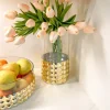 Inspire Me! Home Decor Tall Glass Vase W/ Ornate Silver Metal Rims Outlet