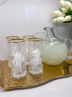 Inspire Me! Home Decor Tea Set With Gold Floral Design (3 Items Sold Separately) New