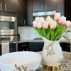 Inspire Me! Home Decor Textured Design Bowl With White Marble Base (2 Colors) “From Pops Of Color Home Collection” Fashion