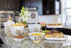 Inspire Me! Home Decor Textured Design Bowl With White Marble Base (2 Colors) “From Pops Of Color Home Collection” Fashion