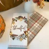 Inspire Me! Home Decor “Thankful” Plaid Kitchen Towels New