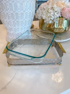 Inspire Me! Home Decor Three Section Clear Apothecary Jars With Lid (2 Sizes) KITCHEN Clearance