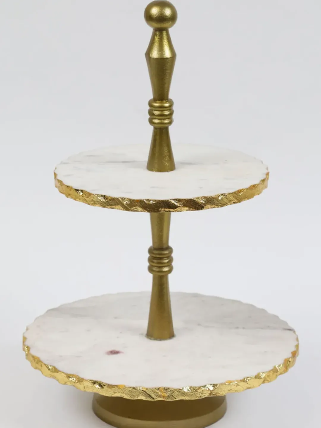 Inspire Me! Home Decor Three Tiered Marble Stand With Gold Inlay Discount