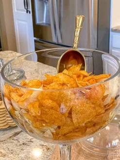 Inspire Me! Home Decor Two Tier Chip And Dip Gold Floral Bowl Hot