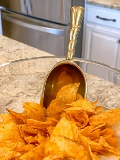 Inspire Me! Home Decor Two Tier Chip And Dip Gold Floral Bowl Hot