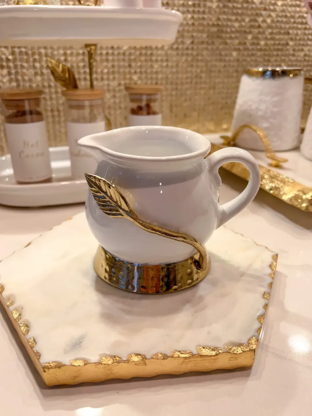 Inspire Me! Home Decor Two-Tiered Silver Leaf Serving Display Sale
