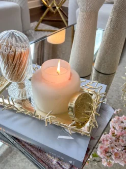 Inspire Me! Home Decor 5″ Vanilla Candle With Gold Lid Sale