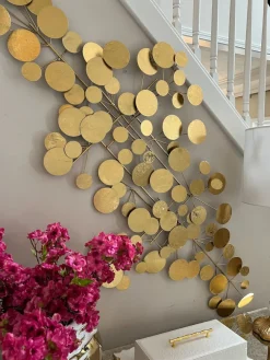 Inspire Me! Home Decor WALL ART & MIRRORS Gold Circle Textured Wall Decor New