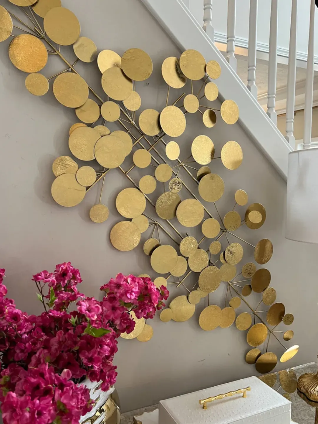 Inspire Me! Home Decor WALL ART & MIRRORS Gold Circle Textured Wall Decor New
