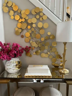 Inspire Me! Home Decor WALL ART & MIRRORS Gold Circle Textured Wall Decor New