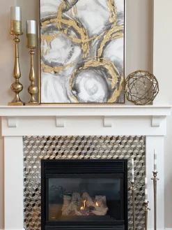 Inspire Me! Home Decor WALL ART & MIRRORS Gold Detailed Floral Wall Art Painting Best