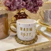 Inspire Me! Home Decor “Warm + Cozy” Gold & White Tile Mug Discount