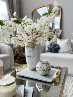 Inspire Me! Home Decor Wavy Glass Bowl W/ Gold Trim Sale