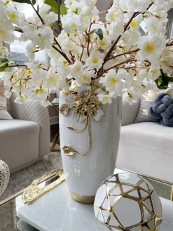 Inspire Me! Home Decor Wavy Glass Bowl W/ Gold Trim Sale